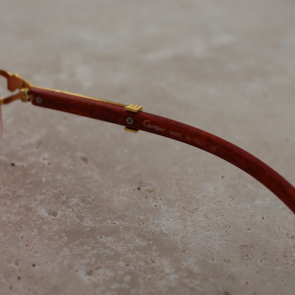 Cartier Rimless Redish Pink Gradient Sunglasses - Picture 9 of 13